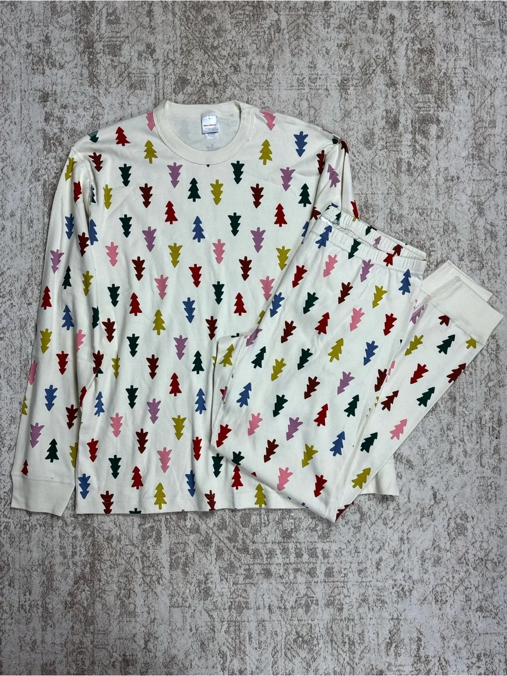 Hanna Andersson Festive Forest on Ecru Organic Cotton Pajama Set Size XL